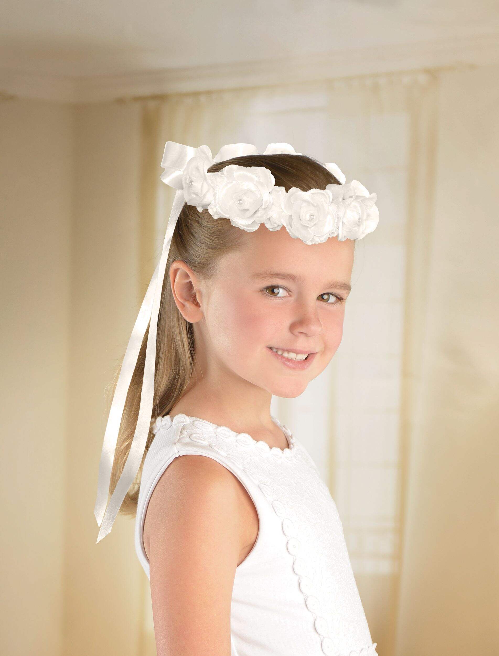Couronne de roses blanches pour enfants Front_Angled_Right