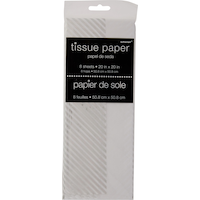 Metallic Silver Stripe Tissue Paper, 8-pk Front_Flat