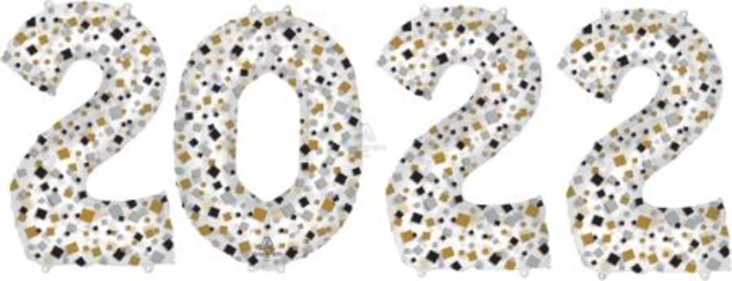 Number Bunch 2-0-2-2 Balloon, 34-in, Clear Front_Flat