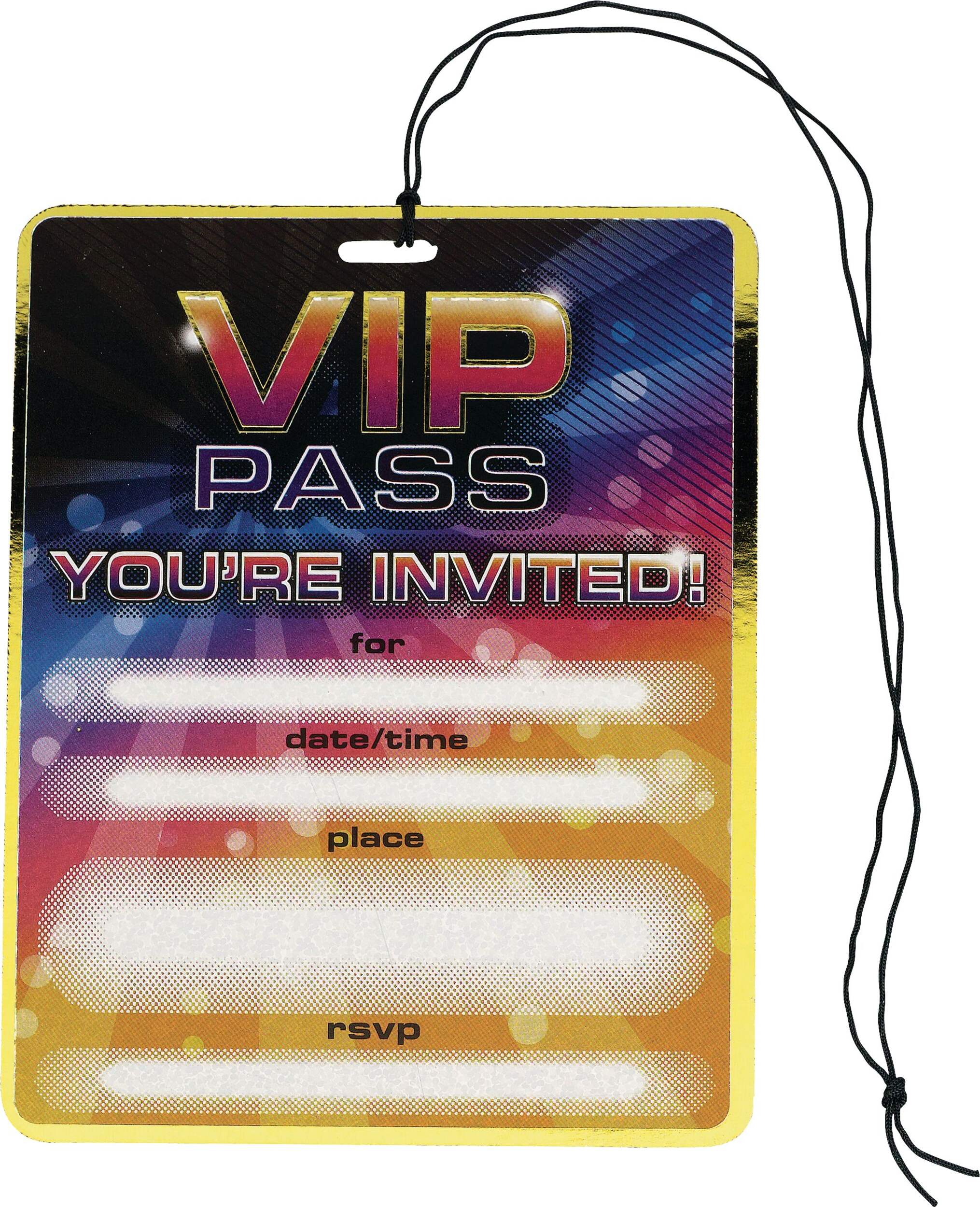Premium Prismatic VIP Pass Invitations, 8-pk Front_Flat