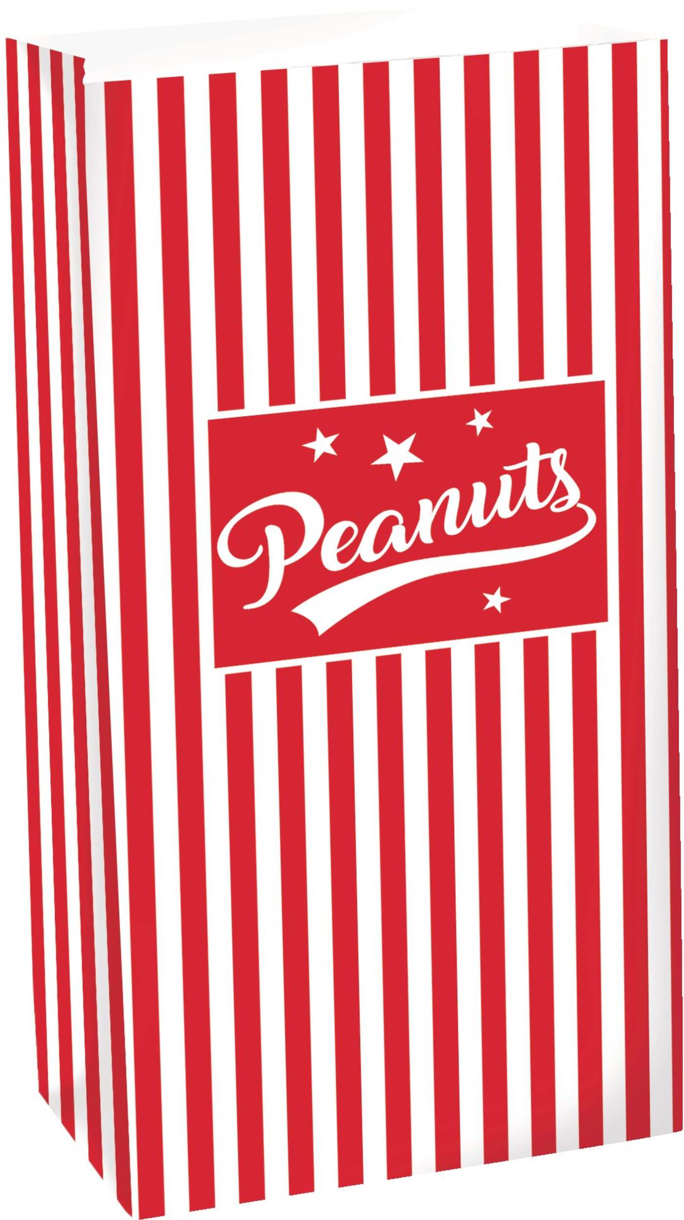 Movie Night "Peanuts" Rectangle Paper Treat Party Bags, Red, 6.5-in, 12-pk, for Movie Nights/Carnival Front_Angled_Right