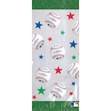 Major League Baseball MLB Rawlings Rectangle Cello Treat Party Bags, Green, 11-in, 20-pk, for Sports Party Overhead_Flat