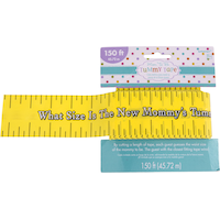 Mom to Be Tummy Tape, Yellow, 150-ft, for Baby Shower/Gender Reveal Front_Flat