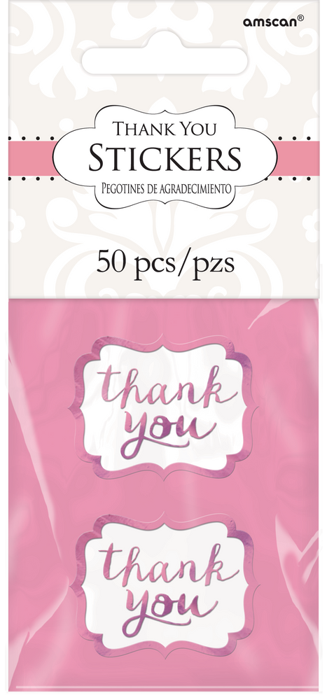 Pink Scroll Thank You Sticker Seals, 50-pk | Canadian Tire