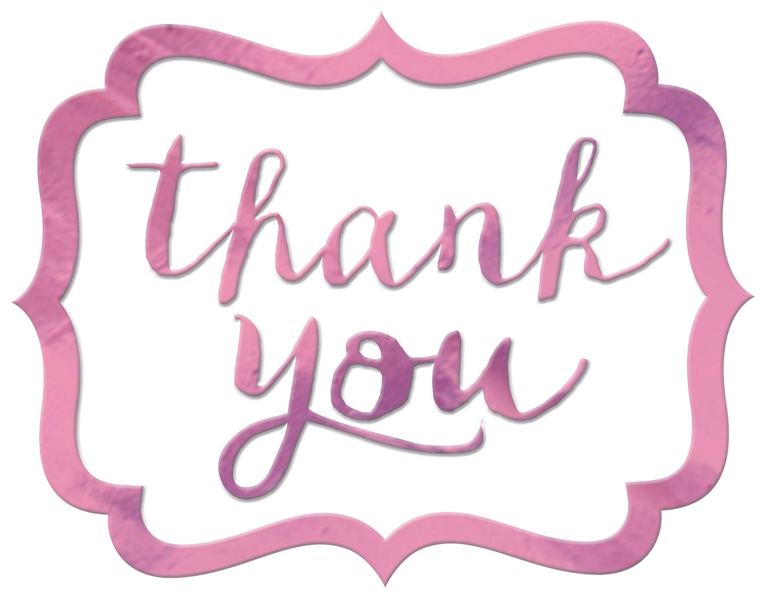 Pink Scroll Thank You Sticker Seals, 50-pk Front_Flat