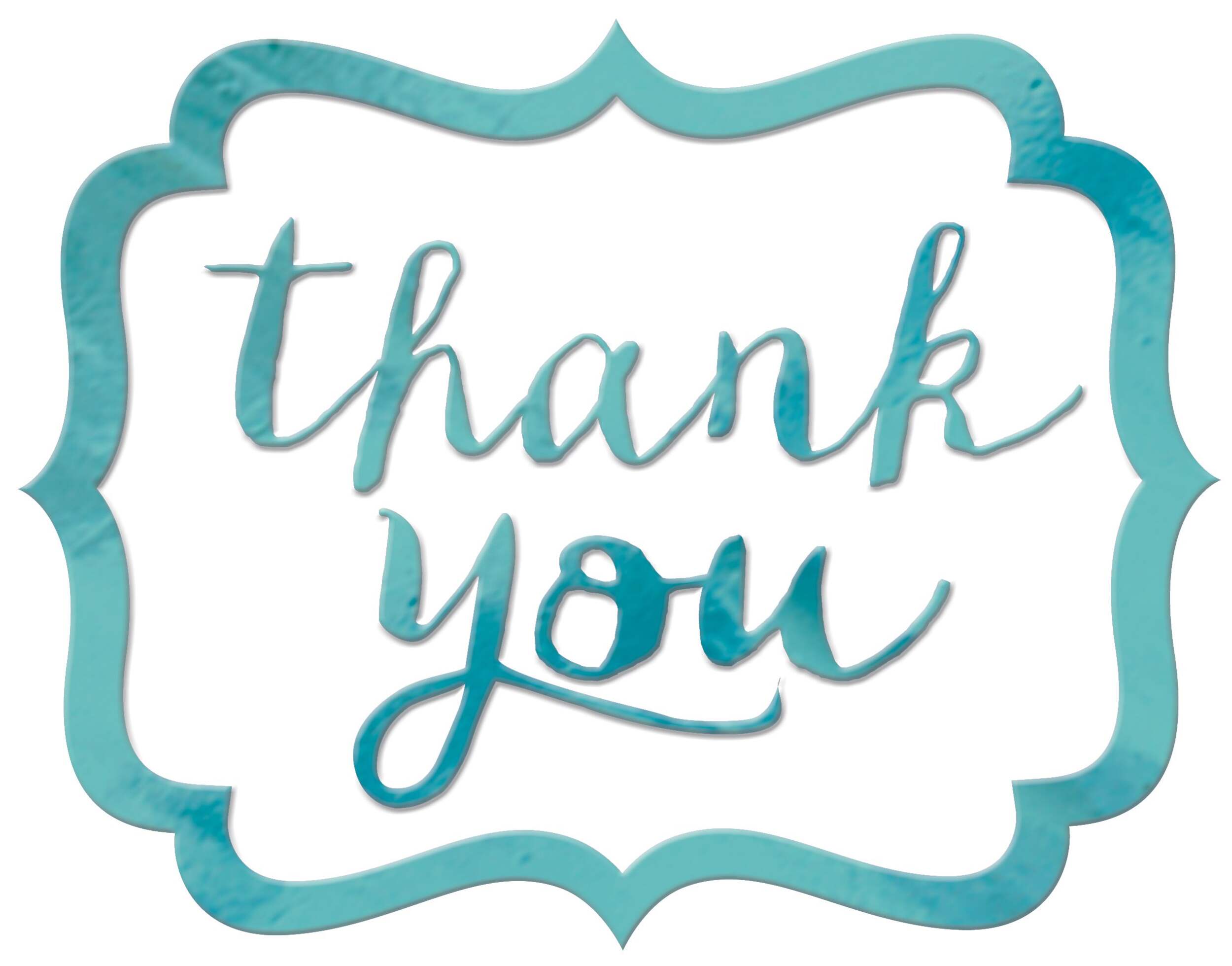 Robin's Egg Blue Scroll Thank You Sticker Seals, 50-pk Front_Flat