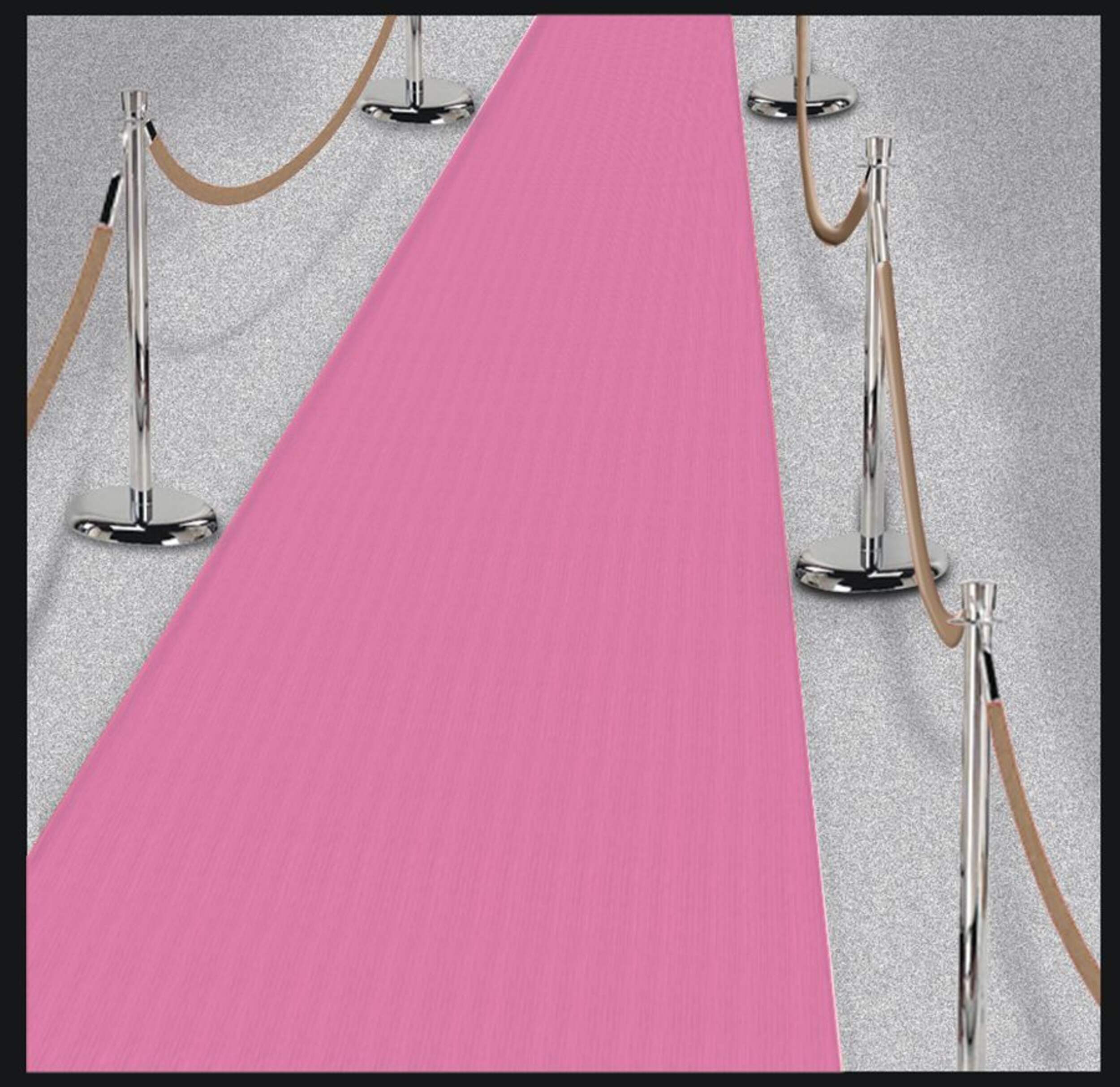 Rectangle Reusable Aisle Floor Runner, Pink, 2x15-ft, for Birthday Party Overhead_Plunge