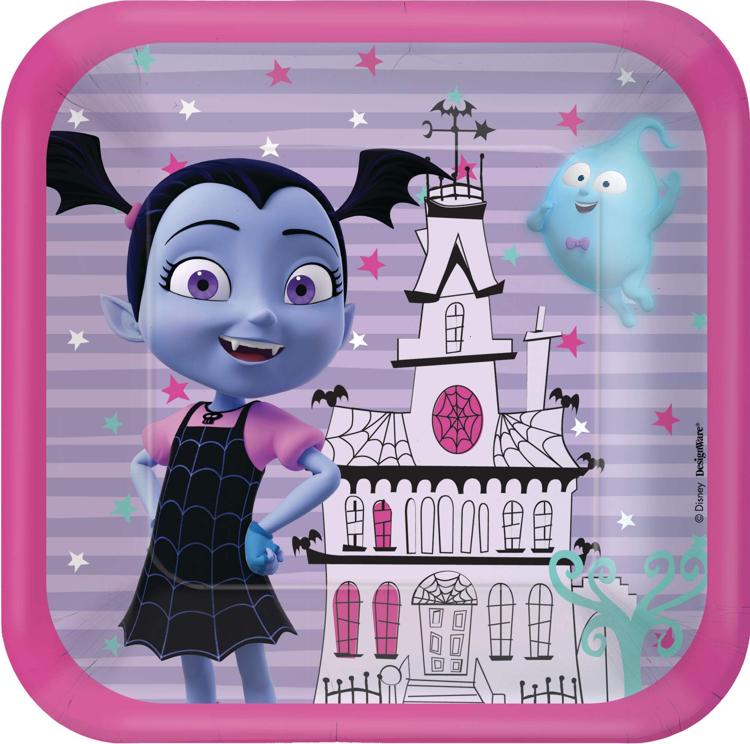 Vampirina Birthday Party Dessert Plates, 8-pc Overhead_Flat