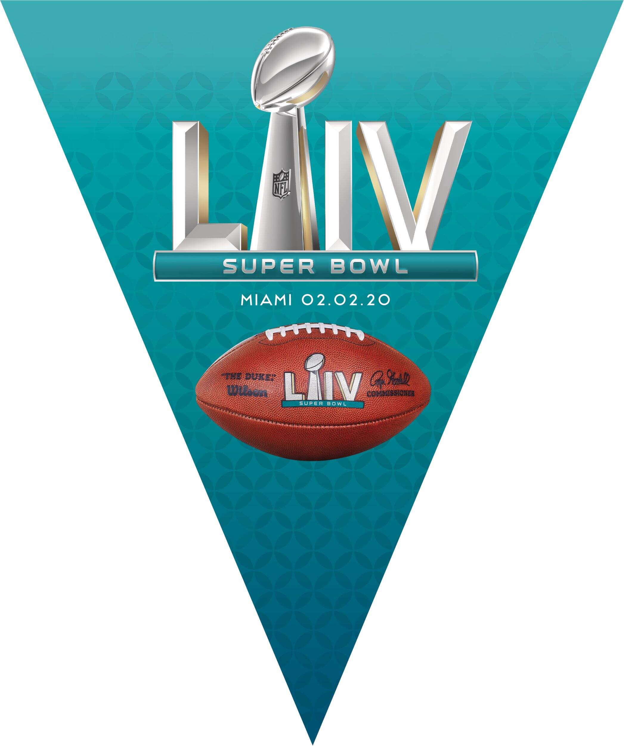 Banderole à fanions du Super Bowl Front_Flat