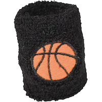 Bracelets de basketball, accessoire à porter pour le thème du sport, taille unique, noir et orange Overhead_Flat