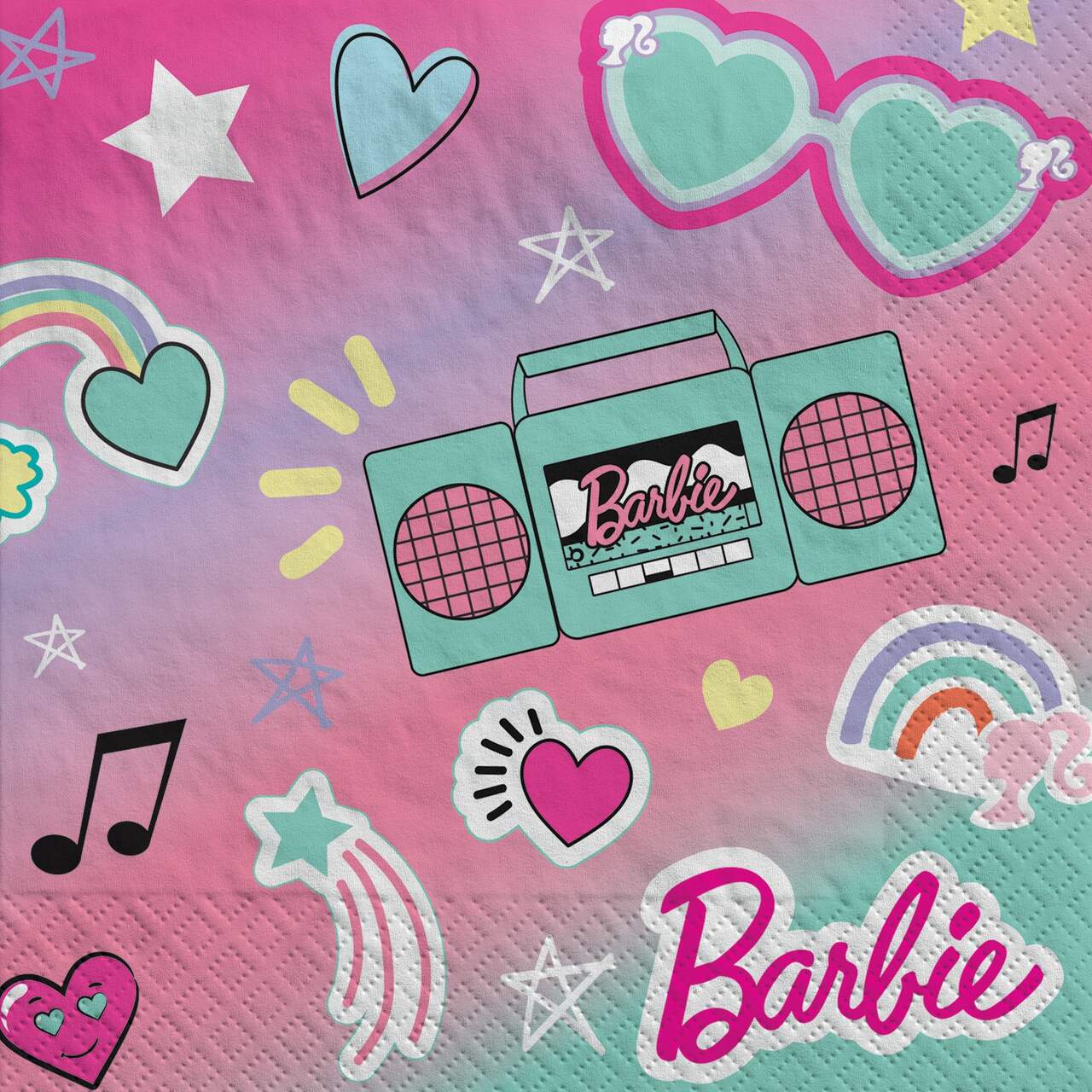 Barbie - serviettes - papier - Rose - 20 pièces - anniversaire