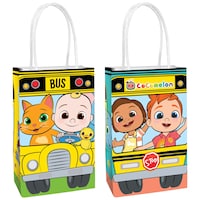 Cocomelon Paper Kraft Gift Bags, Yellow, 8.25-in, 8-pk, for Birthday Party Front_Angled_Right