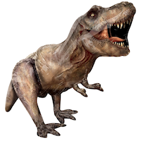 Ballon en aluminium satiné assis dinosaure T-Rex Monde jurassique, brun, 28 po, gonflé d'air, pour fête d'anniversaire