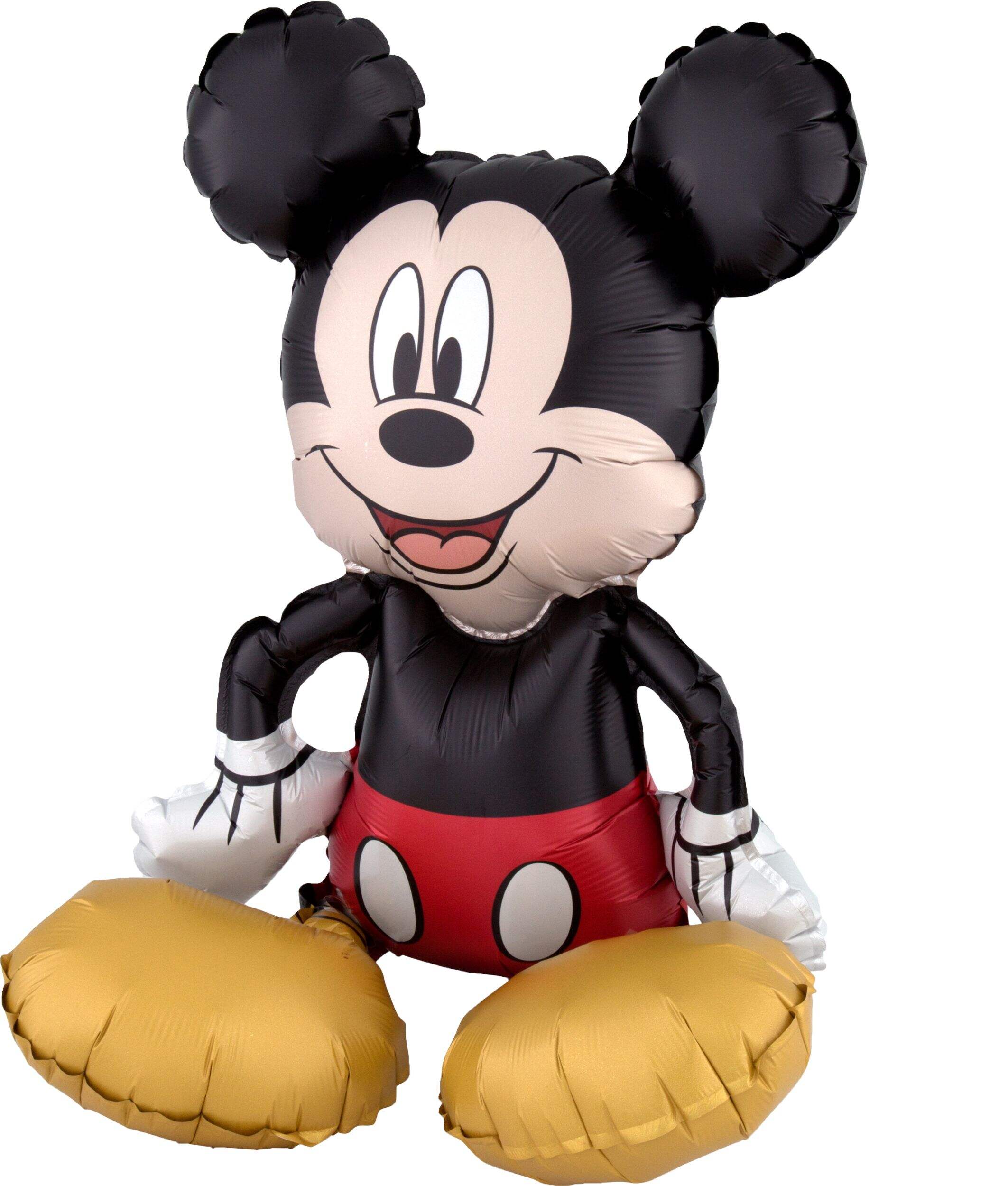Disney Mickey Mouse Satin Sitting Foil Balloon, Red/Black, 18-in, Air-Filled for Birthday Party Balloon Front_Angled_Left