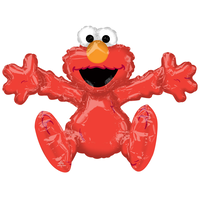 Sesame Street Elmo Satin Sitting Foil Balloon, Red, 18-in, Air-Filled for Elmo Birthday Party Front_Flat