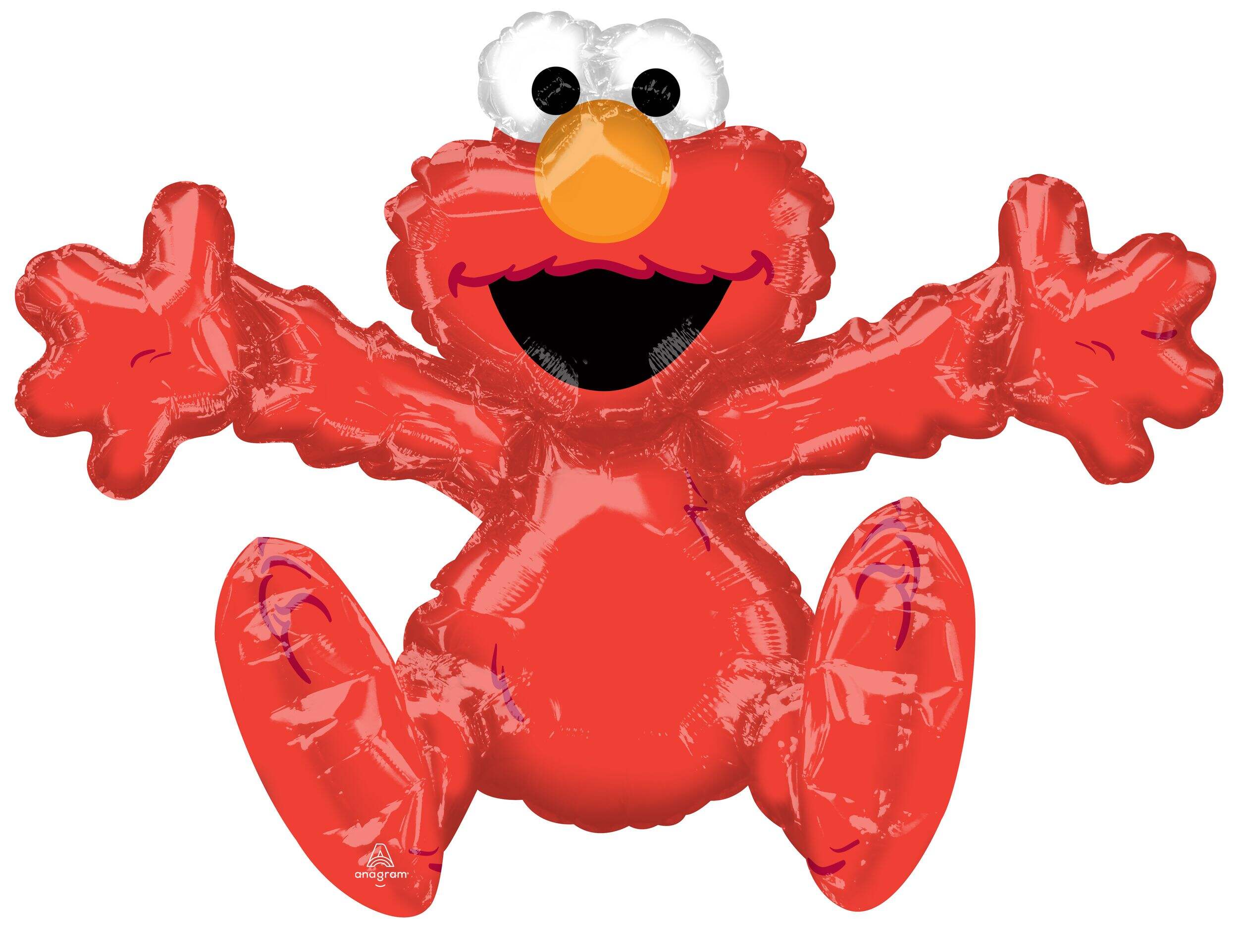 Sesame Street Elmo Satin Sitting Foil Balloon, Red, 18-in, Air-Filled for Elmo Birthday Party Front_Flat