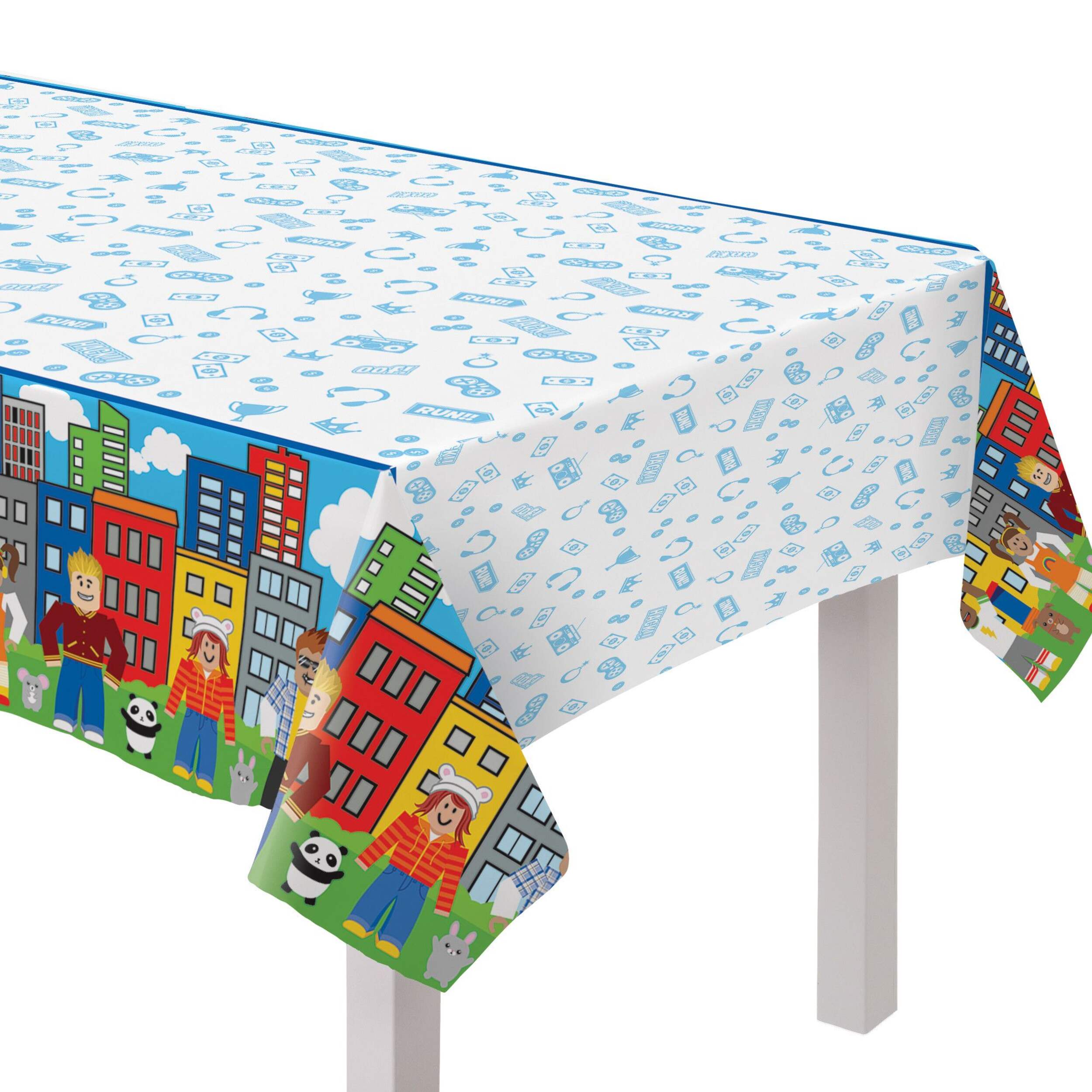 Party Town Paper Table Cover, 54-in x 96-in CloseUp
