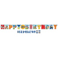 Party Town "Happy Birthday" DIY Customizable Hanging Garland Banner Decoration, Multi-Coloured, 126-in, for Birthday Party