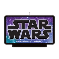 Disney Star Wars Galaxy of Adventures Rectangle Wax Candle, Purple/Blue, 4-in, for Birthday Party Front_Flat