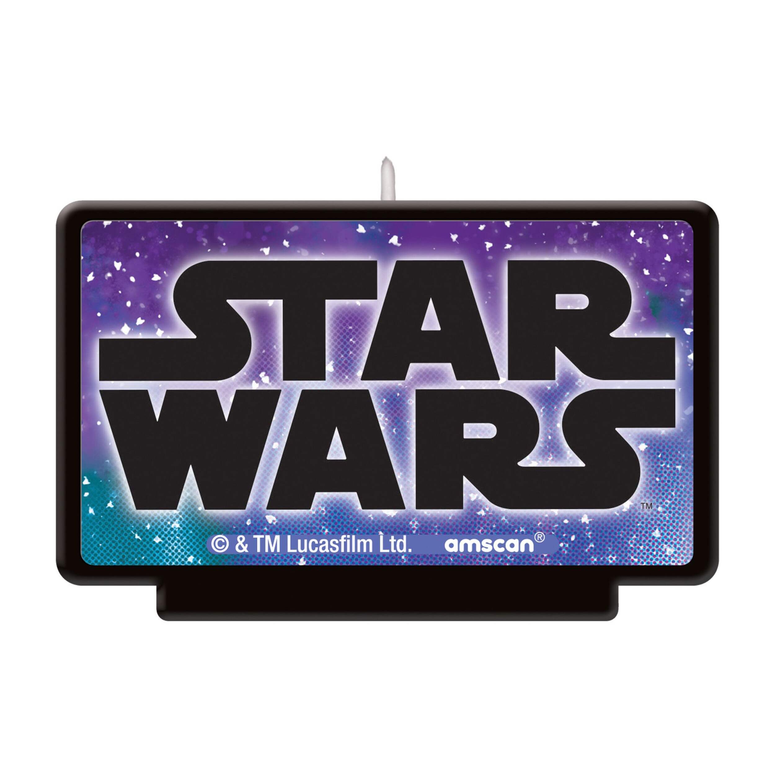 Disney Star Wars Galaxy of Adventures Rectangle Wax Candle, Purple/Blue, 4-in, for Birthday Party Front_Flat