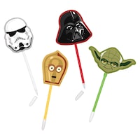 Disney Star Wars Galaxy of Adventures Darth Vader/Yoda/Storm Trooper Writing Pens, White/Green/Yellow, 8-pk, for Arts & Crafts/Birthday Favour Front_Flat