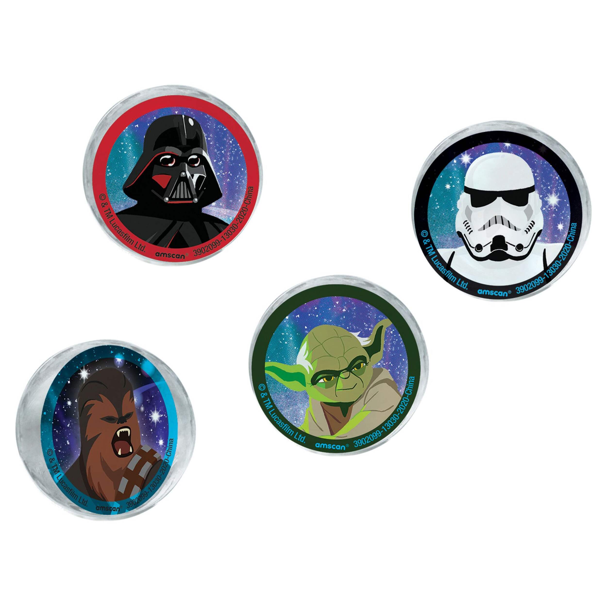 Balles rebondissantes en caoutchouc Star Wars : Galaxie d'Aventures, paq. 4 Front_Flat