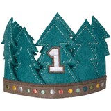 Couronne en tissu 1 avec arbre de Noël, vert, taille unique, accessoire à porter pour anniversaires Front_Flat