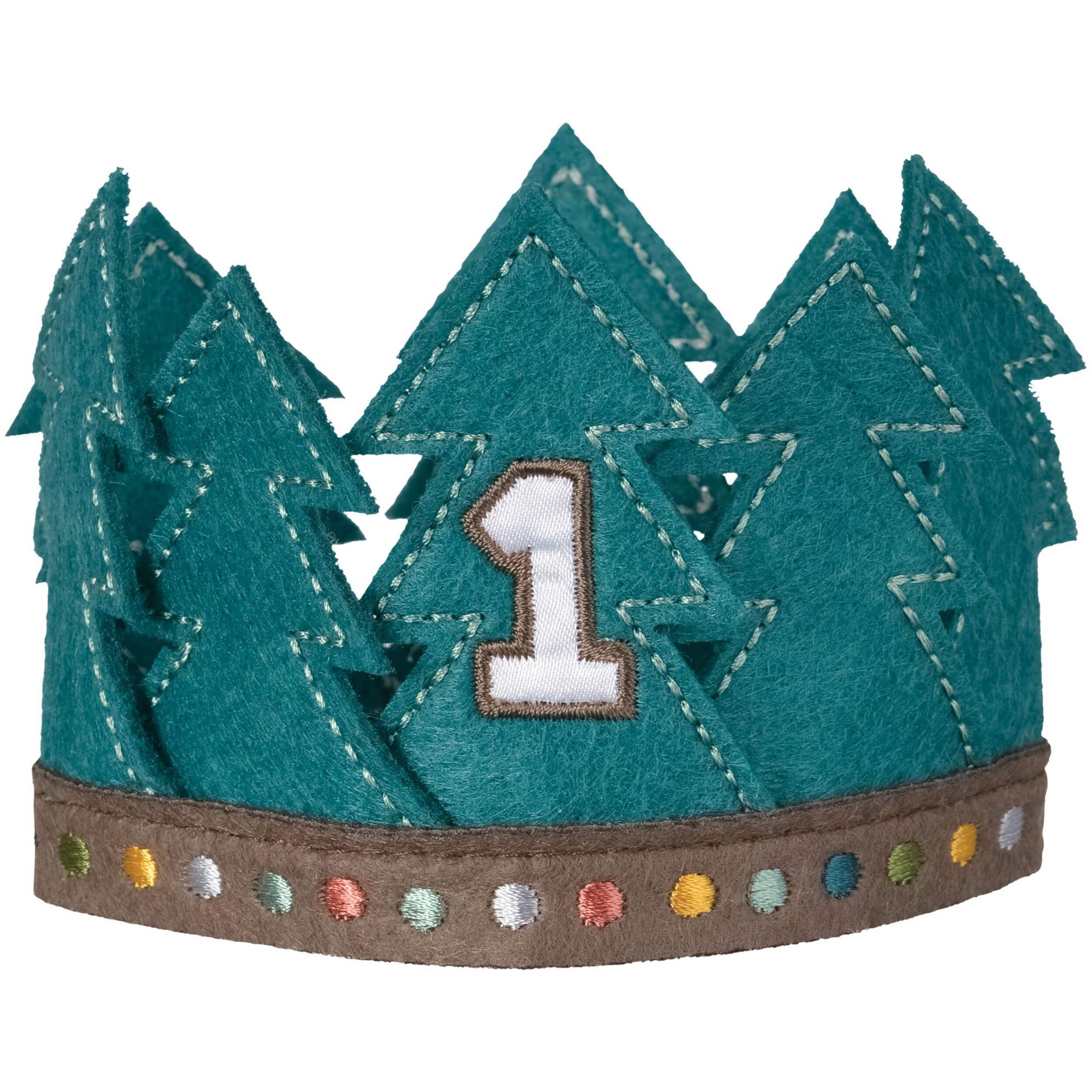 Wilderness "1" Fabric Crown, Green, One Size, Wearable Accessory for Birthdays Front_Flat