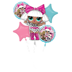 L.O.L. Surprise! Star Pinata Hanging Pull String Decoration, Pink/Black,  23-in, Holds 2lb of Pinata Filler, for Birthday Parties