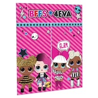 L.O.L. Surprise! "BFFs 4Eva" Plastic Scene Setter Background Decoration, Pink, 14.5-in, 3-pk, for Birthday Party