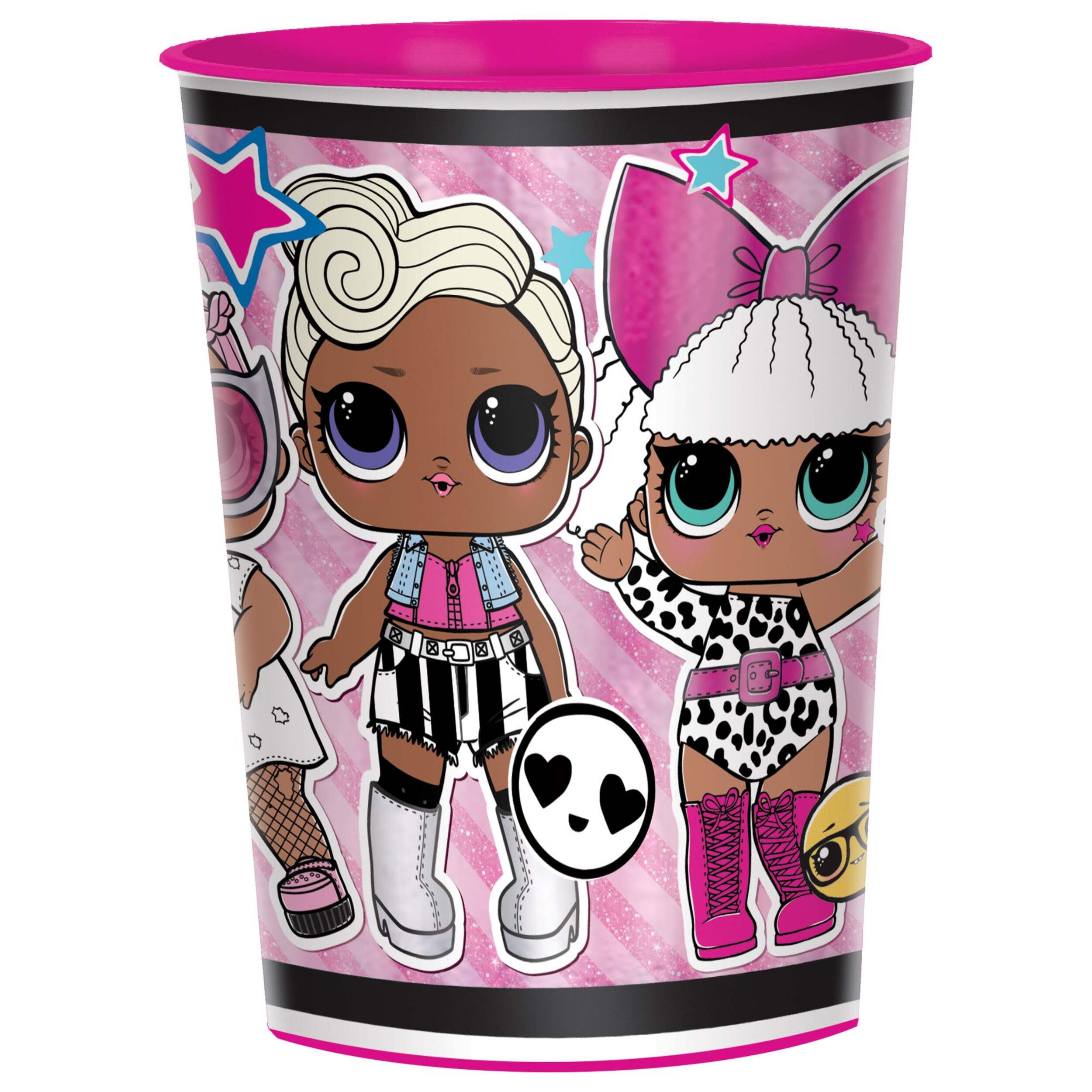 L.O.L. Surprise! Plastic Reusable Favour Cup, Pink, 16-oz, for Birthday Party Front_Elevated