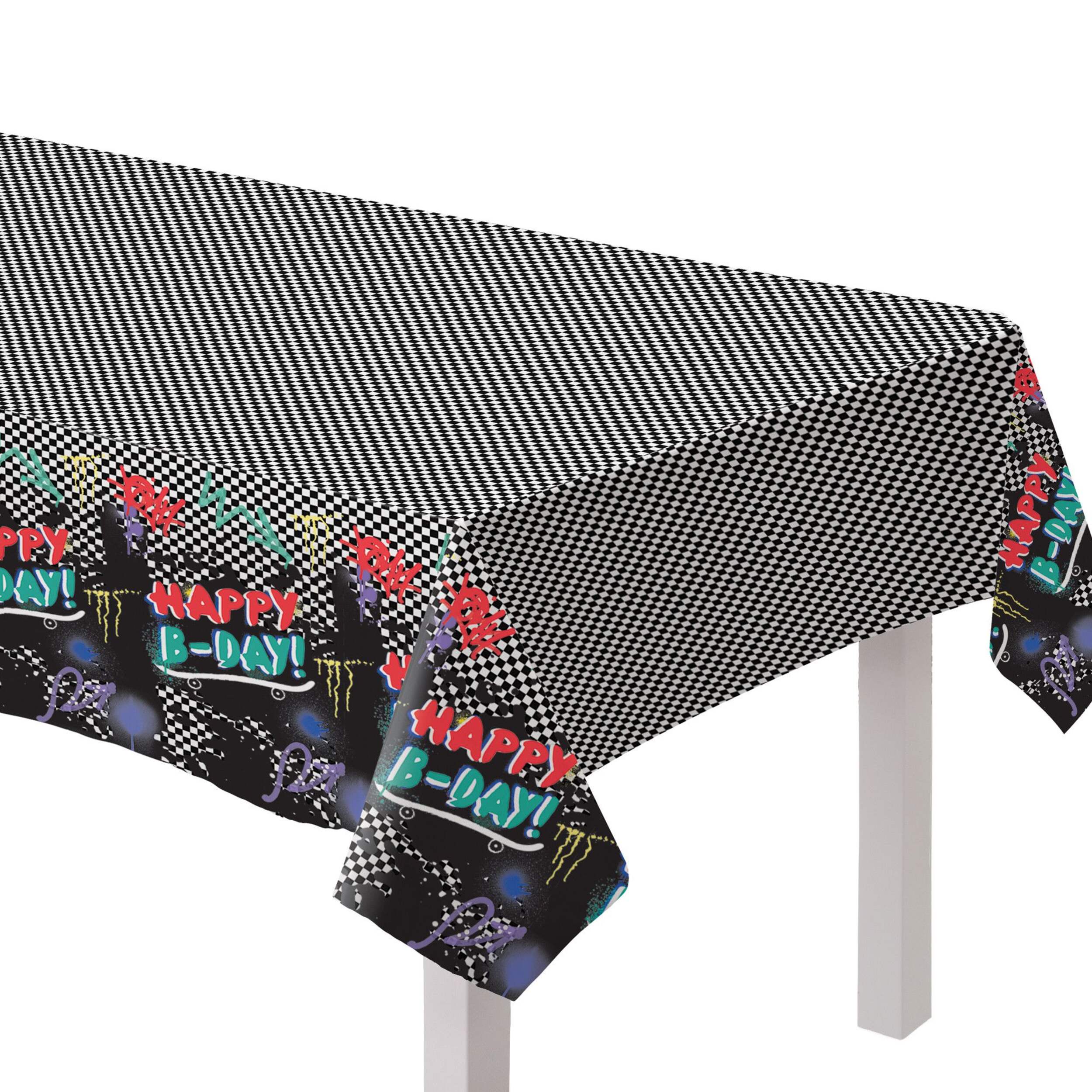 Skater Party Plastic Table Cover, 54-in x 96-in CloseUp