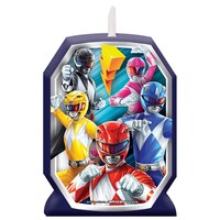 Power Rangers Wax Candle, Multi-Coloured, 3.5-in, for Birthday Party Front_Flat