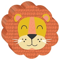 Get Wild Lion Pinata Hanging Decoration, Orange/Yellow, 7-in, for Birthday Party Front_Angled_Right