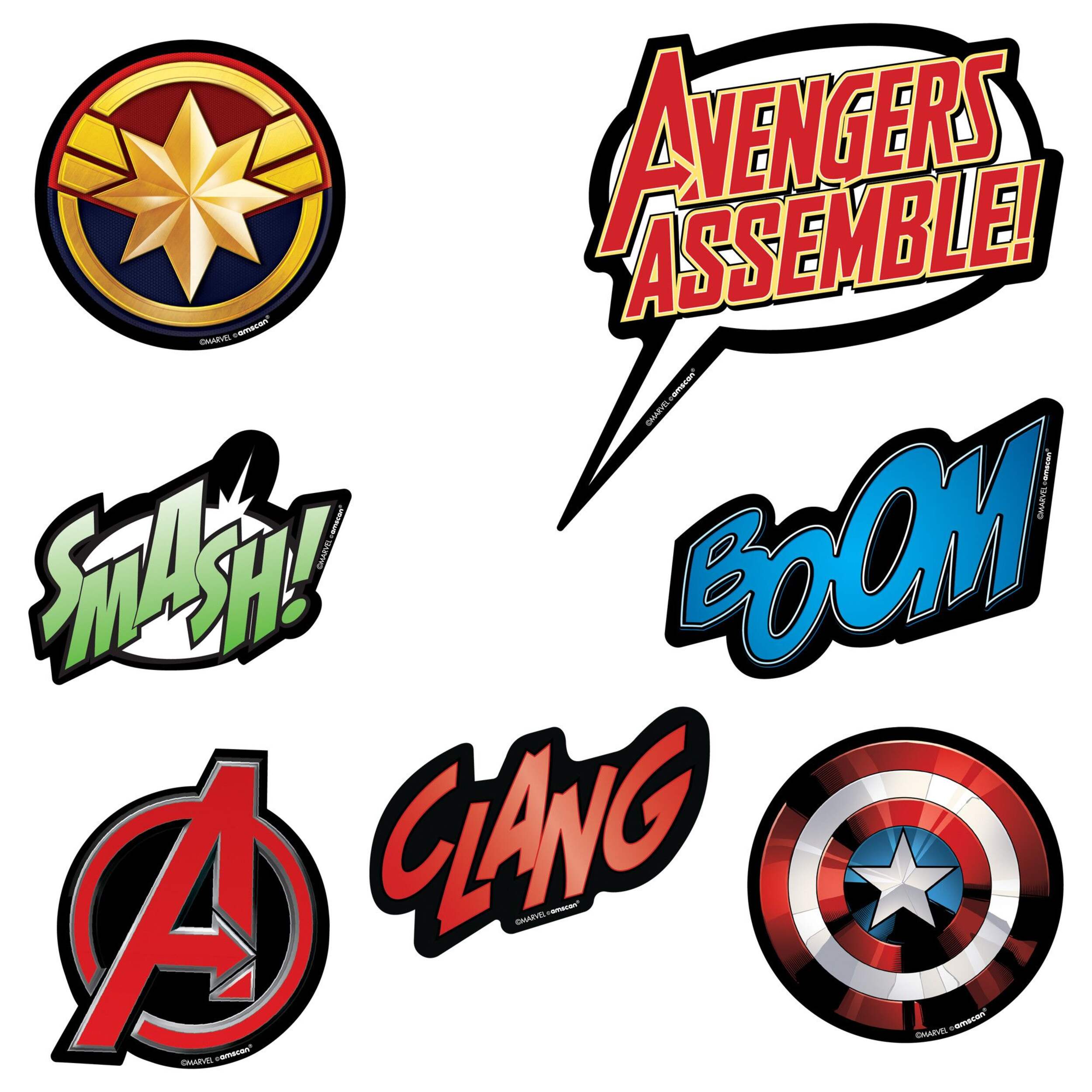 Autocollants en vinyle Marvel Powers Unite Avengers, paq. 14 Front_Flat