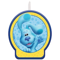 Nickelodeon Blue's Clues Wax Candle, Blue/Yellow, 5-in, for Birthday Party Front_Flat