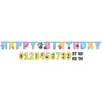 Nickelodeon Blue's Clues "Happy Birthday" DIY Customizable Hanging Garland Banner Decoration, Blue/Yellow, 10.5-ft, for Birthday Party