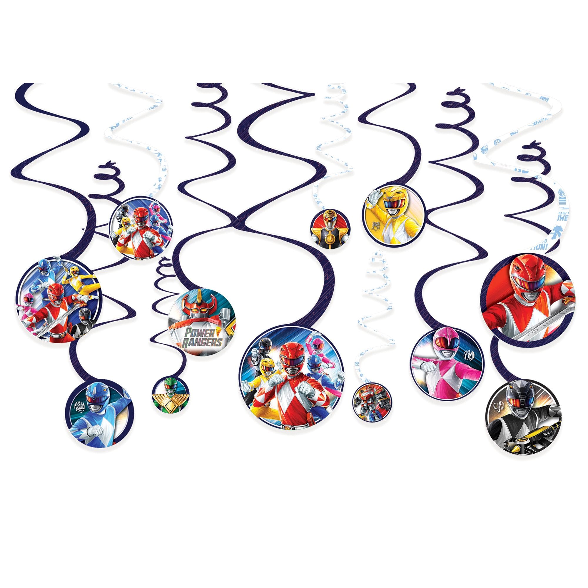 Hasbro Power Rangers Classic Spiral Decorations, 12-pk