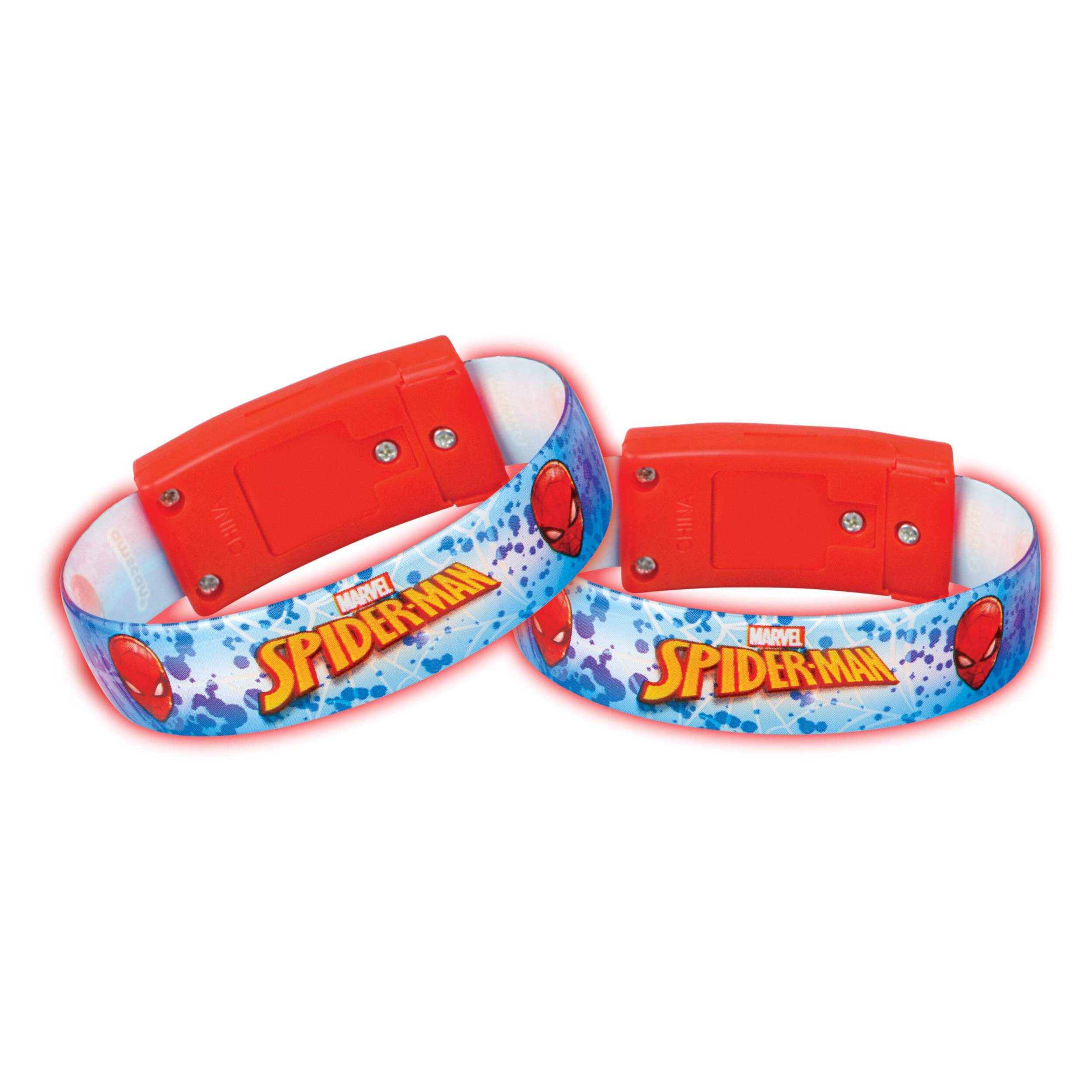 Disney Marvel Spider-Man Light-Up Bracelets, Blue/Red, One Size, 4-pk, Wearable Favours  for Birthdays Front_Elevated