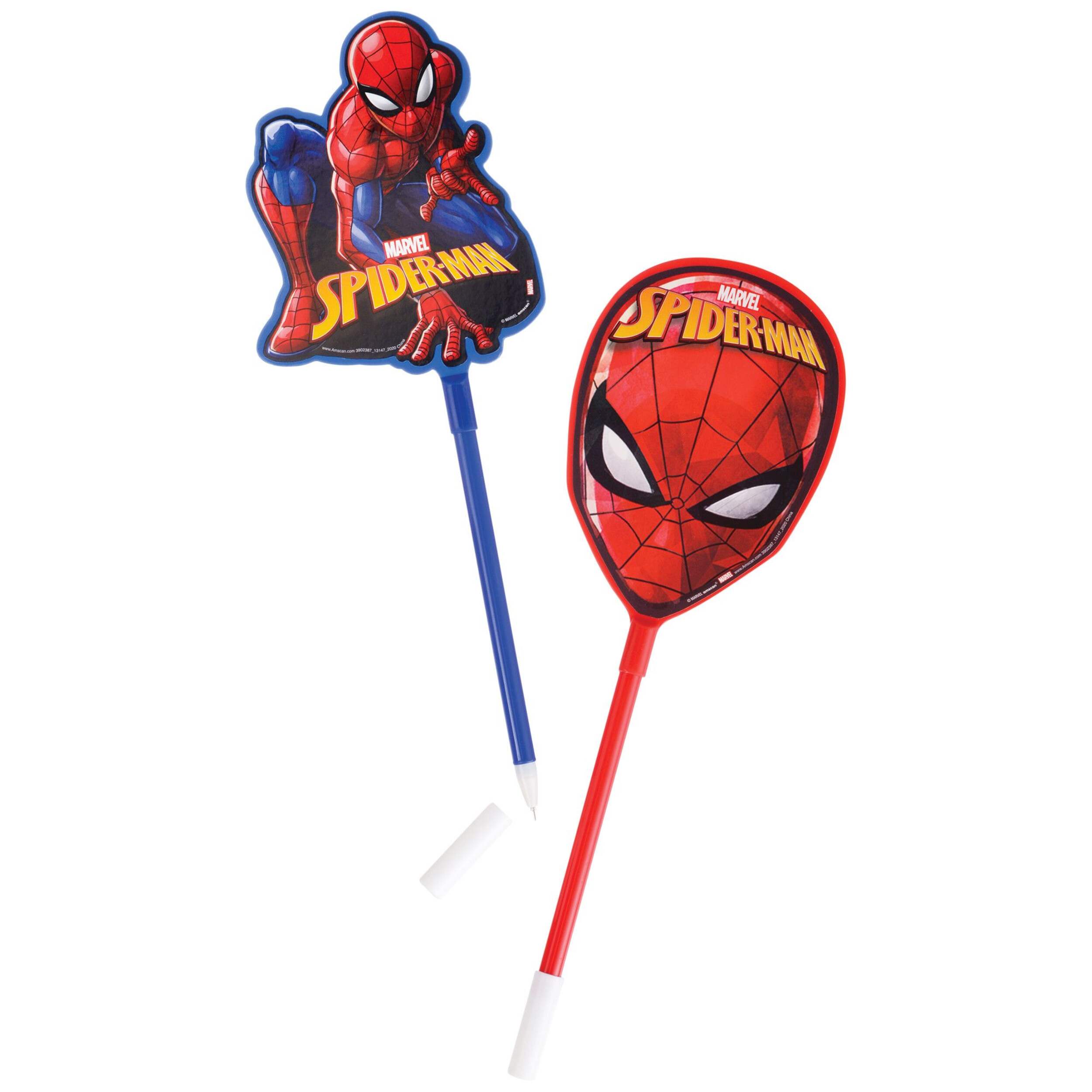 Disney Marvel Spider-Man Writing Pens, Red/Blue, 8-pk, for Arts & Crafts/Birthday Favour Front_Flat