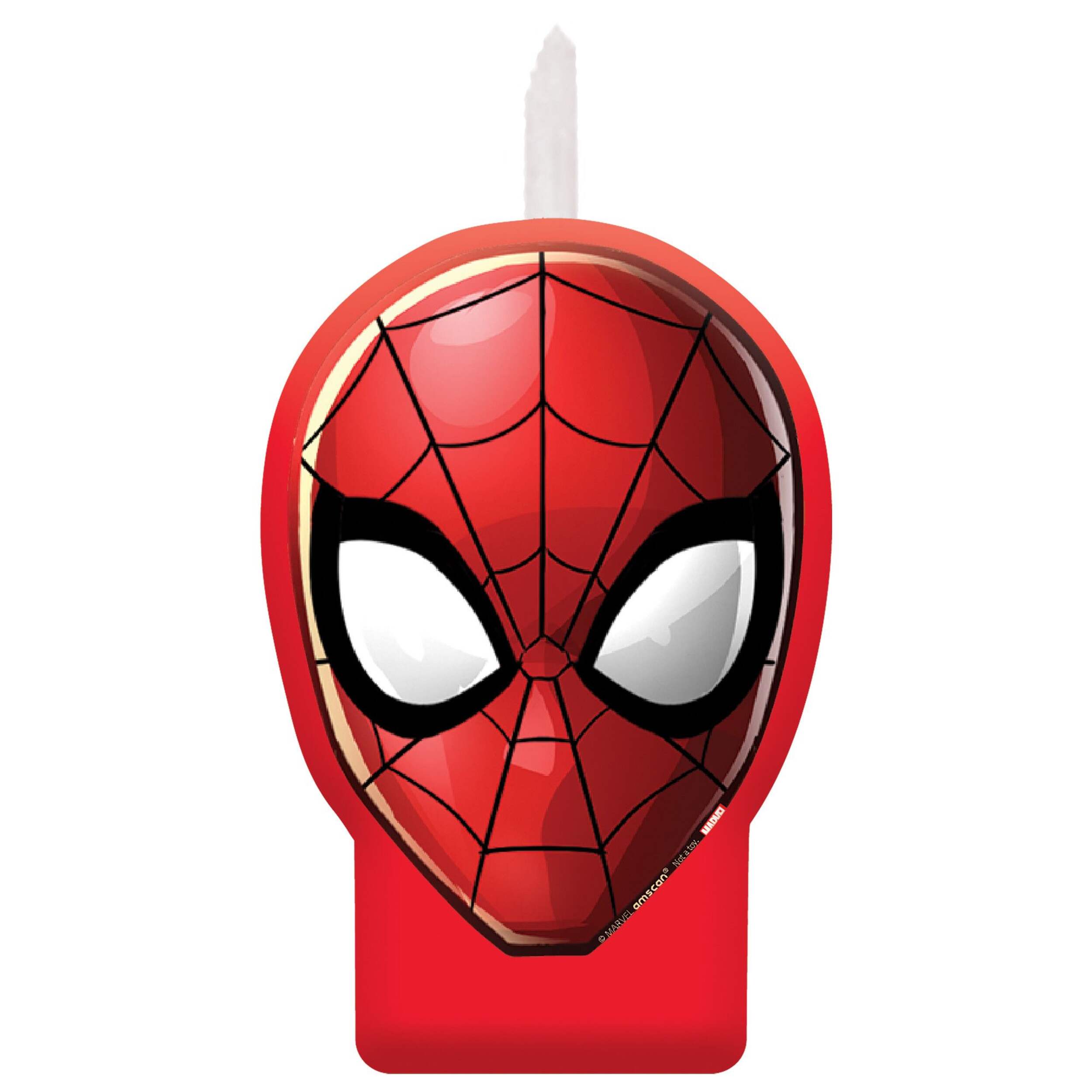 Disney Marvel Spider-Man Wax Candle, Red, 4-in, for Birthday Party Front_Flat