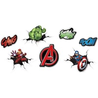 Disney Marvel Avengers Table & Wall Cutout Decorations, Red/Green/Blue, 13-in, 7-pk, for Birthday Party Front_Flat