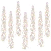 Luminous Swirl Hanging Decorations, White, 10-in, 12-pk, for Birthday Party Front_Flat