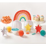 Retro Rainbow Table Decorating Kit Centerpieces, Orange/Yellow, 13.75-in, 7-pk, for Birthday Party Composite_or_Mixed