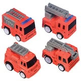 First Responders Fire Truck Favour Toys, Red/Grey/Blue, 4-pk, for Birthday/Party Favour Overhead_Plunge