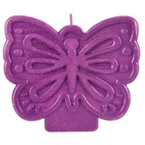 Flutter Butterfly Wax Candle, Purple, 3-in, for Birthday Party Front_Flat