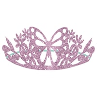 Flutter Glitter Crown Tiaras, Purple, One Size, 8-pk, Wearable Accessories for Birthdays Front_Elevated