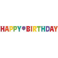 "Happy Birthday" Hanging Garland Banner Decoration, Multi-Coloured, 10.75-ft, for Birthday Party Front_Flat