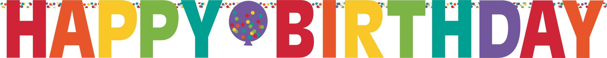 Banderole guirlande à suspendre Happy Birthday, multicolore, 10,75 pi, pour fête d'anniversaire Front_Flat