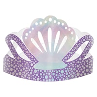 Shimmering Mermaid Metallic Crown Tiaras, Purple, One Size, 8-pk, Wearable Accessories for Birthdays Front_Flat